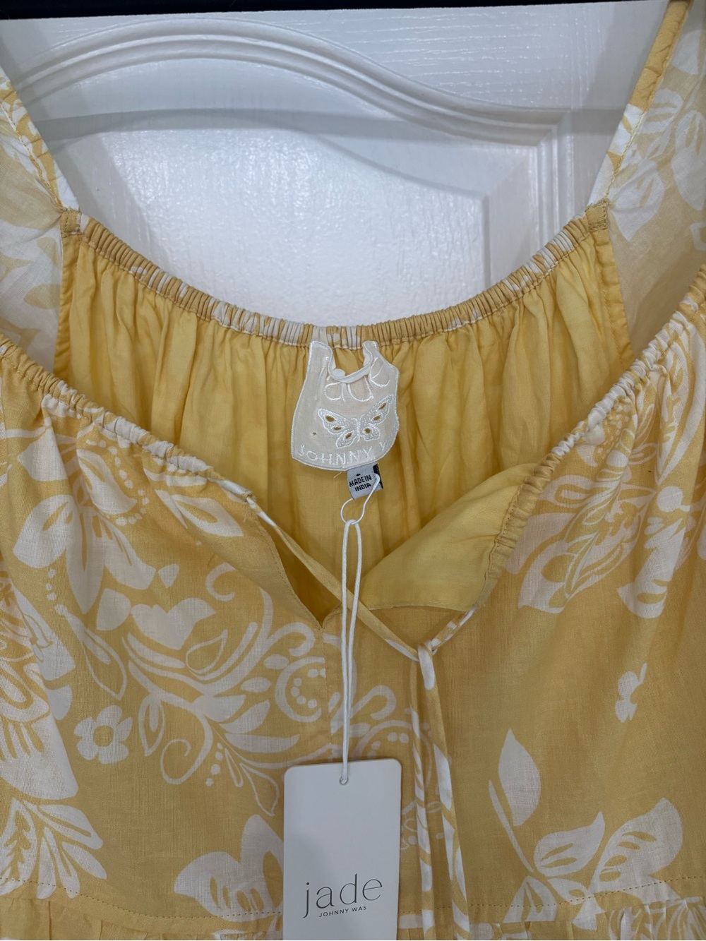 JOHNNY WAS LILY RAE TIERED MAXI DRESS COLOR: Sorrento Sunshine Yellow - Picture 13 of 13